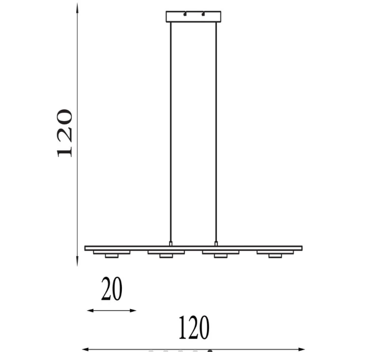 Hanglamp Space 4Lt LED - Black Metal by Searchlight