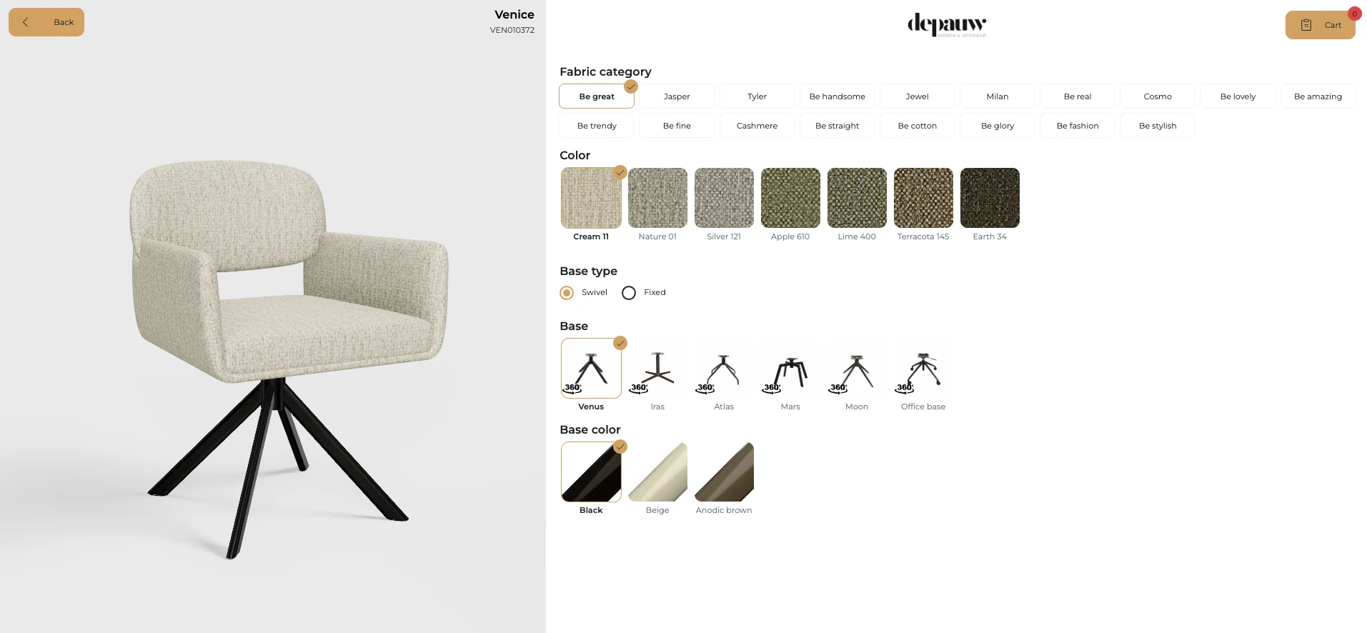 Eetkamerstoel Venice | op maat vanaf €249 by Moods Collection