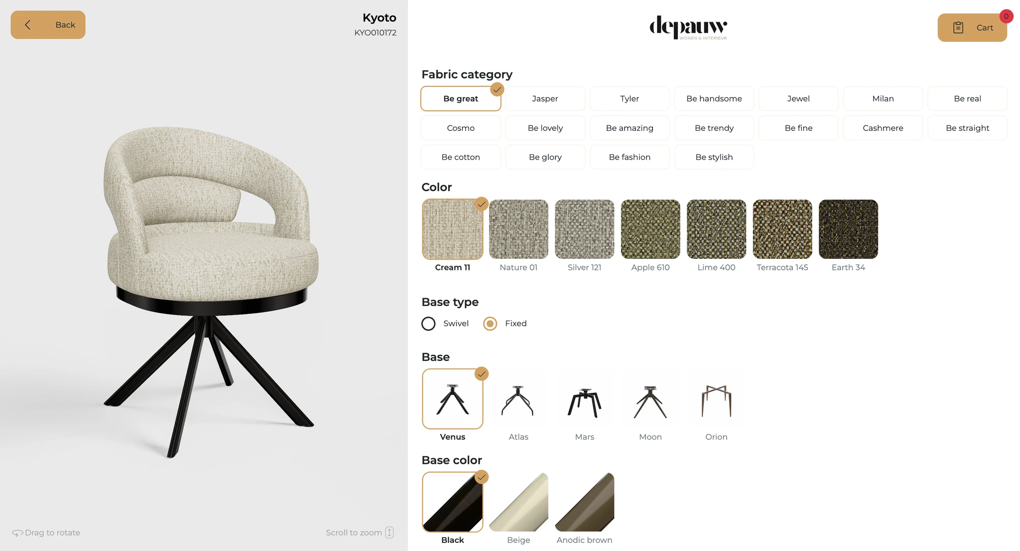 Eetkamerstoel kyoto | op maat vanaf €309 by Moods Collection