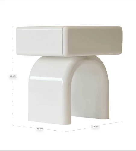 Bijzettafel/Nachtkastje Bennet kokosmelk 1-lade by Richmond Interiors