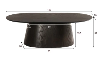 Salontafel Novero Espresso Ovaal 120cm by Livingfurn