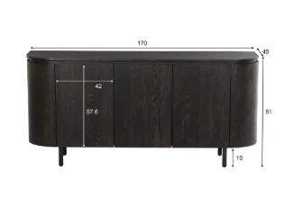 Dressoir Tobago Espresso 170cm by Livingfurn
