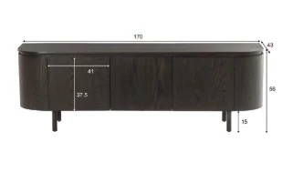 TV-meubel Tobago Espresso 170cm by Livingfurn