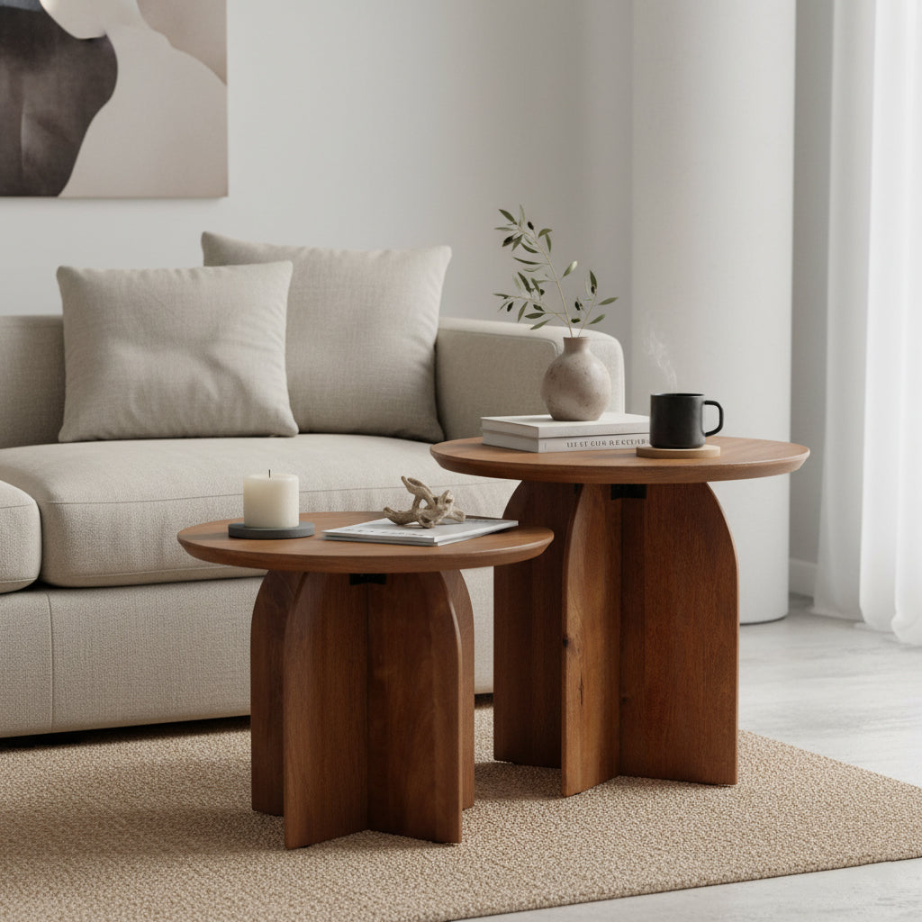 bijzettafel Bullnose mangohouten