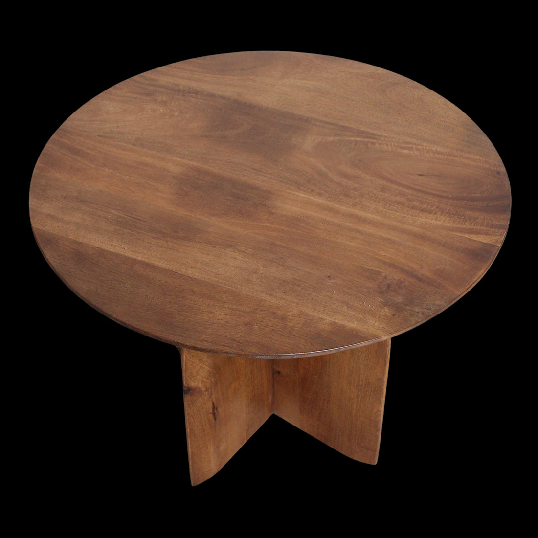 bijzettafel Bullnose mangohouten cross Ø 55 cm