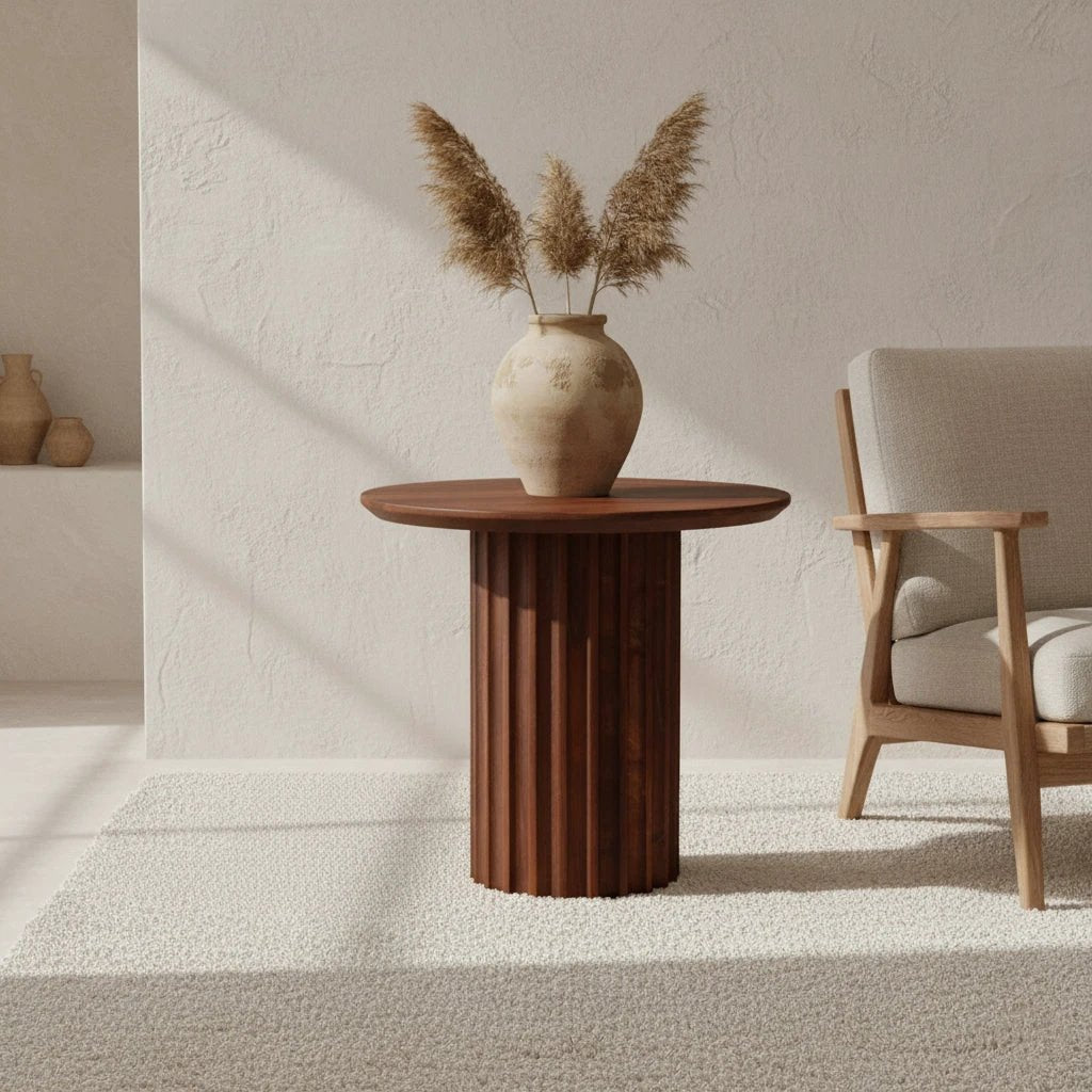 bijzettafel Bullnose omgekeerd bruin Ø 50 cm by Raw Materials Amsterdam