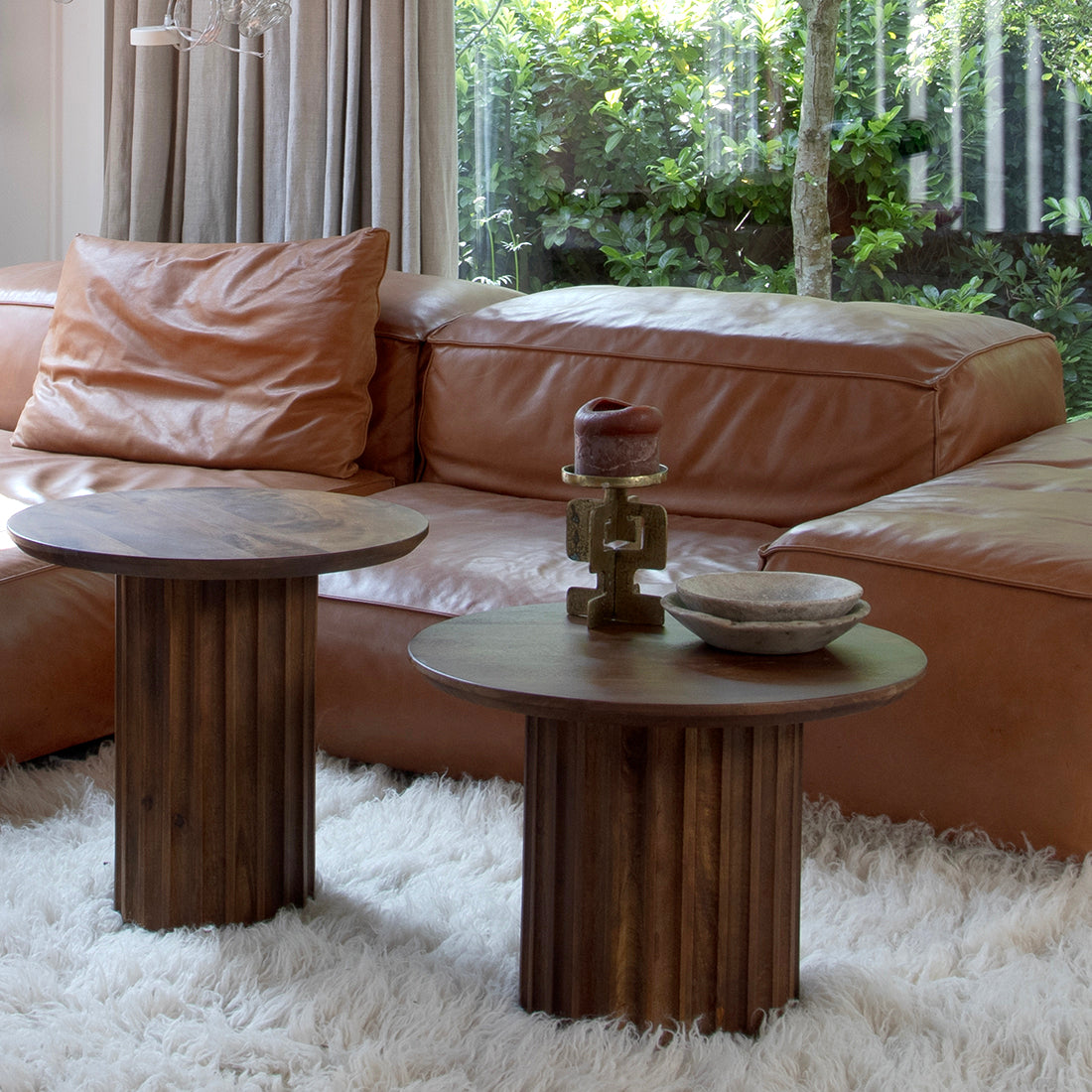 bijzettafel Bullnose omgekeerd bruin Ø 55 cm