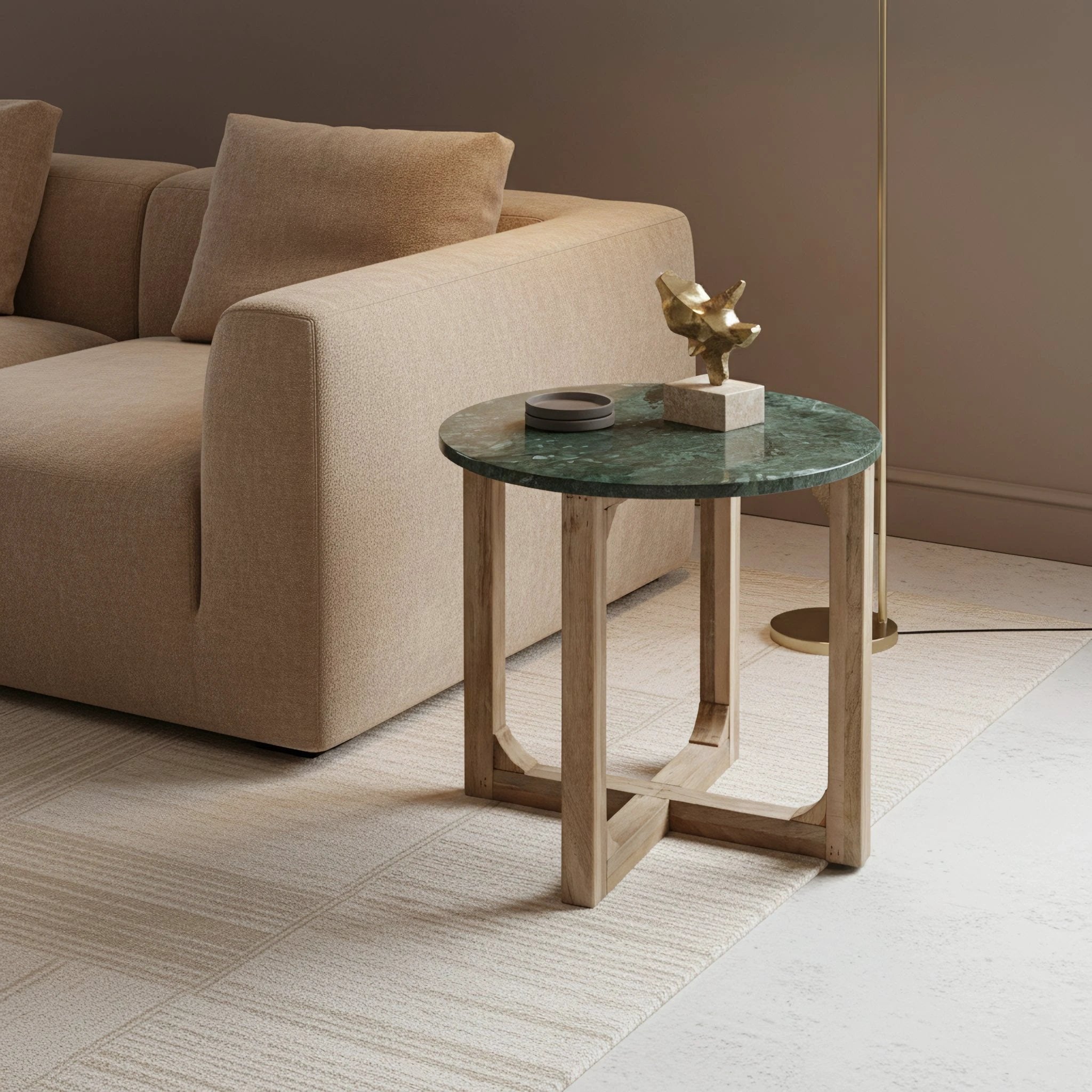 bijzettafel Marmeren rond groen by Raw Materials Amsterdam