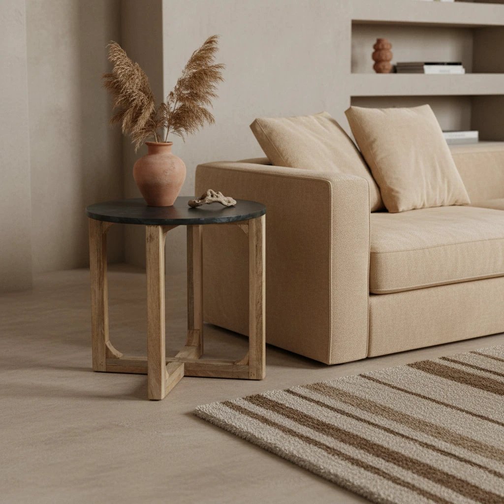 bijzettafel Marmeren rond groen by Raw Materials Amsterdam