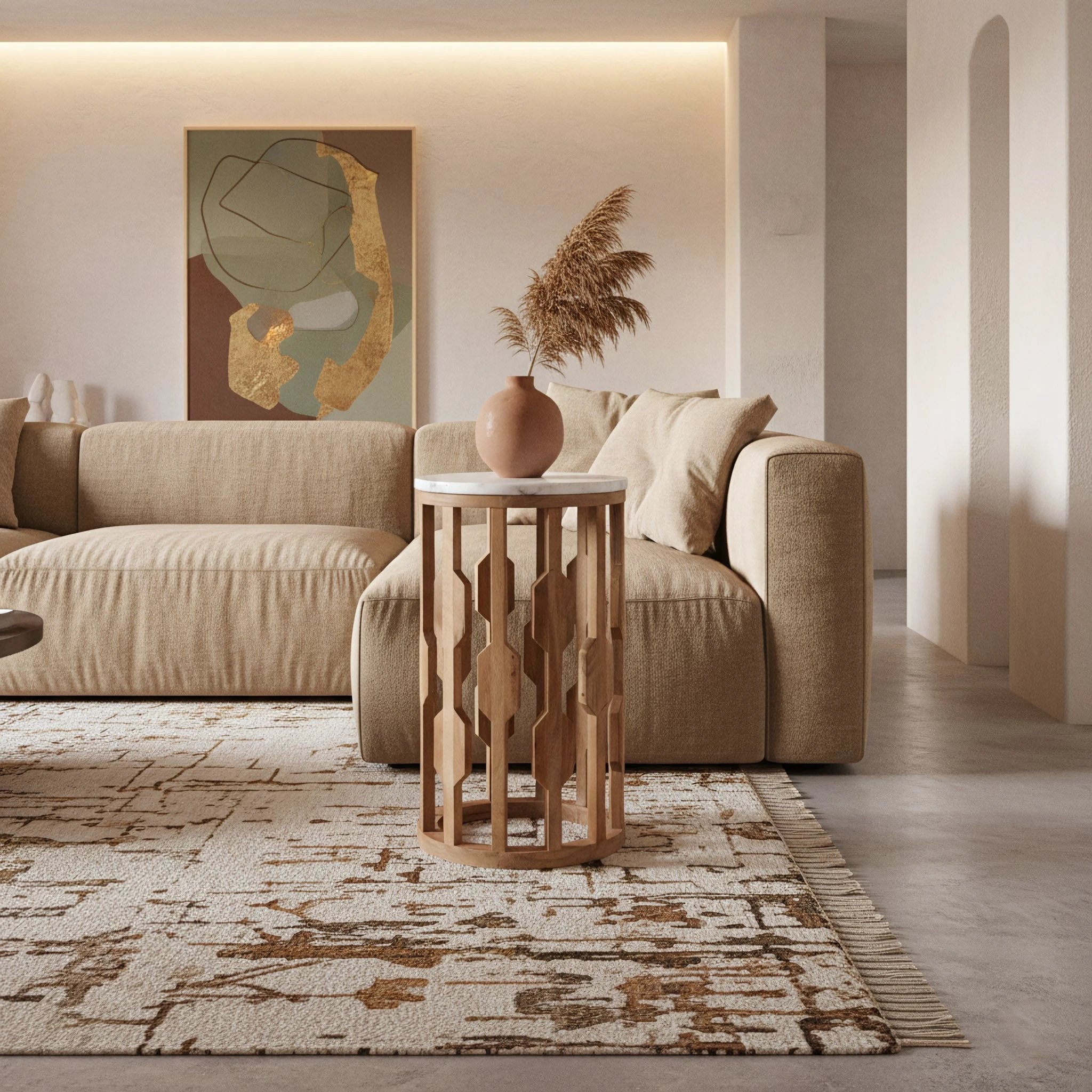 bijzettafel Atjeh marmeren - wit by Raw Materials Amsterdam