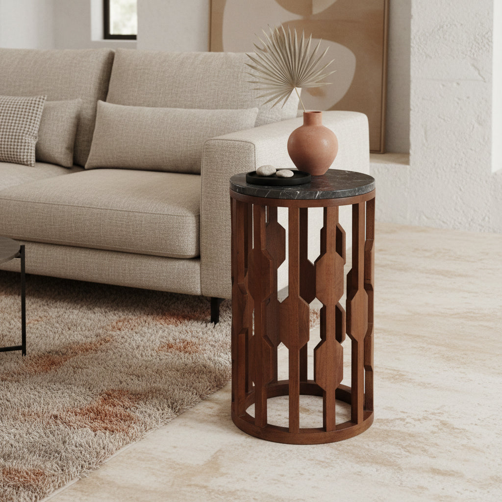 bijzettafel Lampung marmeren -zwart by Raw Materials Amsterdam