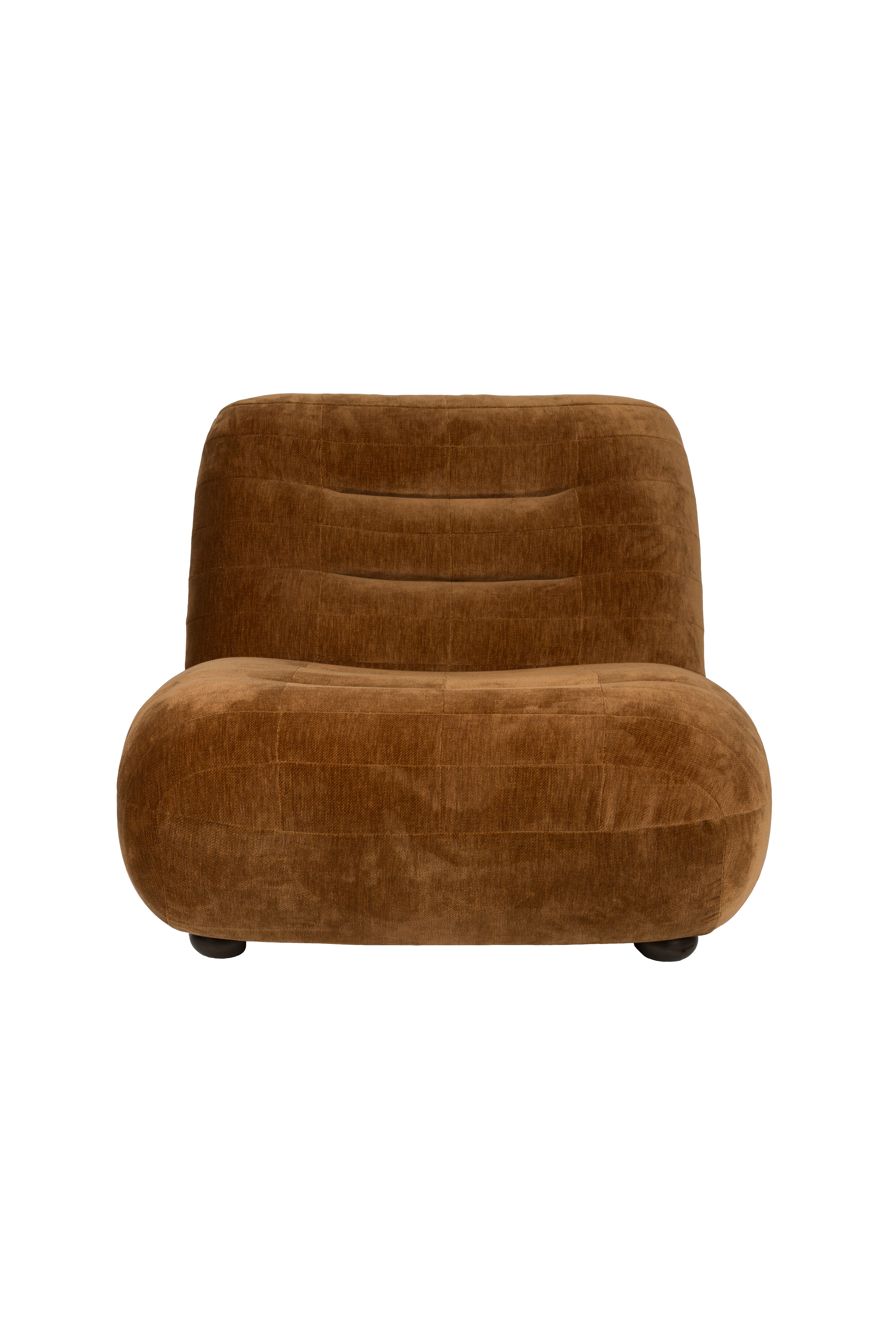 Lounge Chair Wyatt Velours Cognac