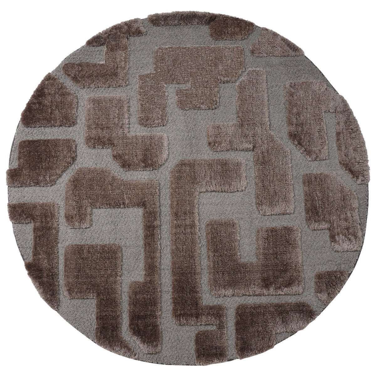 Vloerkleed Liana Bruin Rond ø160 cm