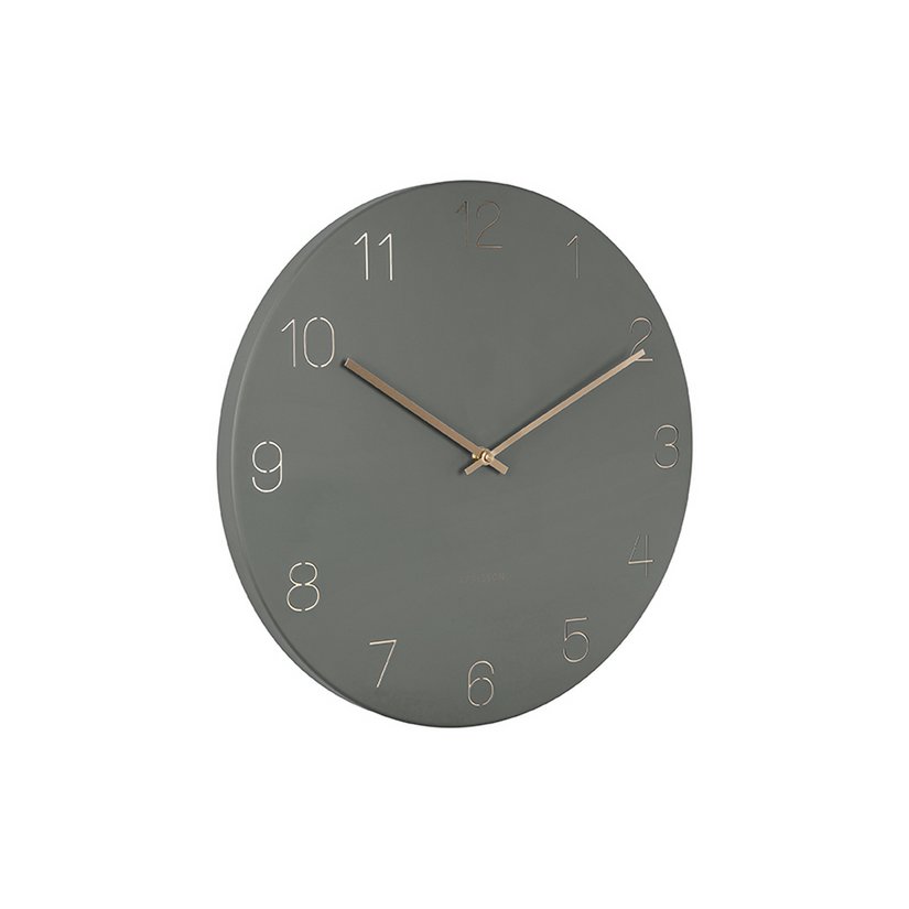 Wandklok charme gegraveerde cijfers Groen