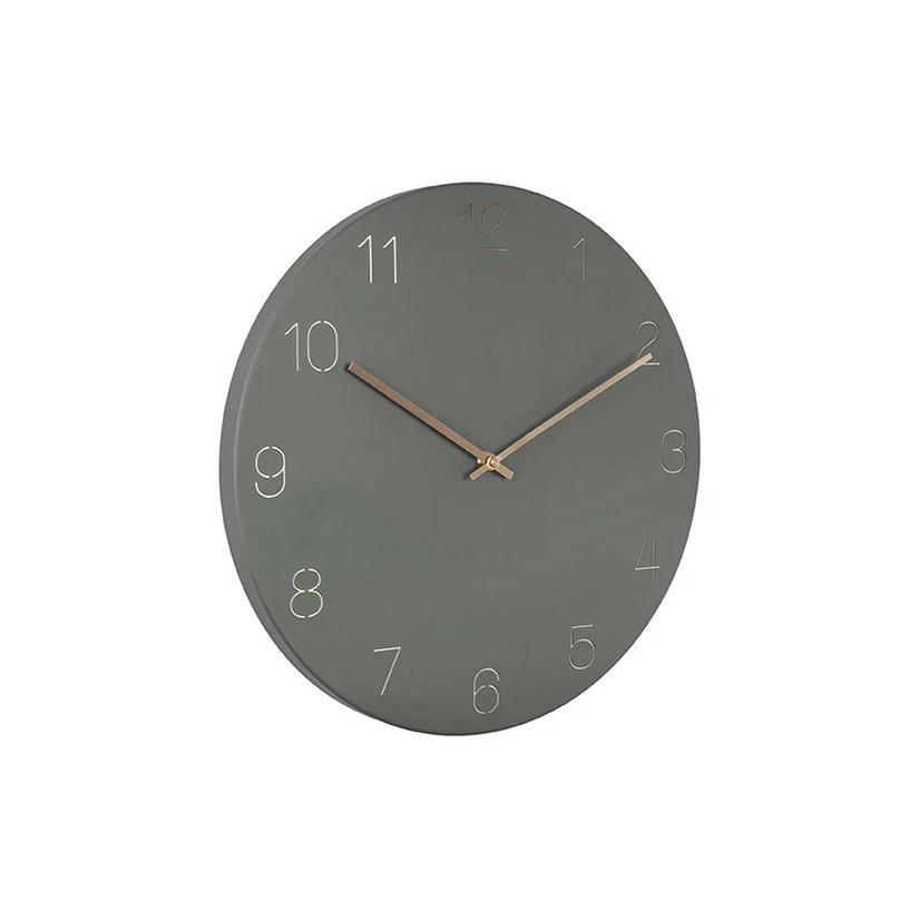 Wandklok charme gegraveerde cijfers Groen by Karlsson