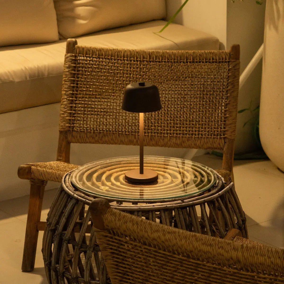 Tafellamp oplaadbaar Anton Mokka Bruin