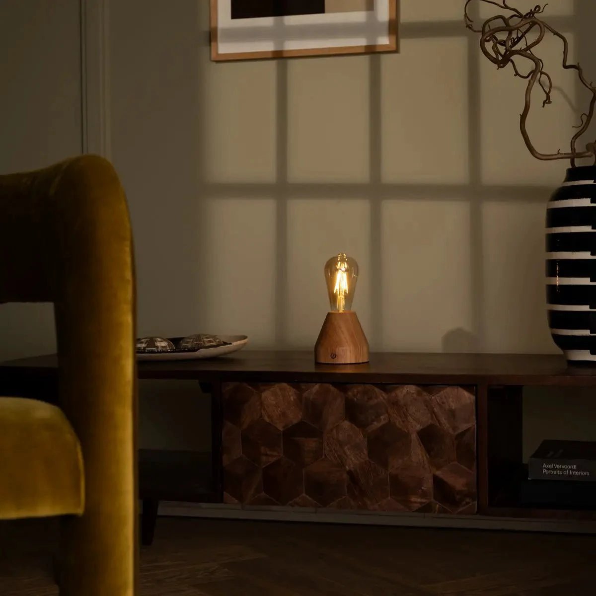 Tafellamp oplaadbaar Zavi lichtbruin by Tavellio - Amsterdam