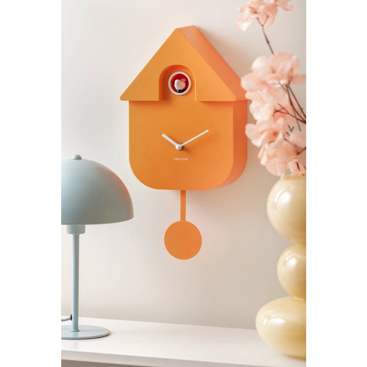 Wandklok Moderne Koekoek Oranje by Karlsson