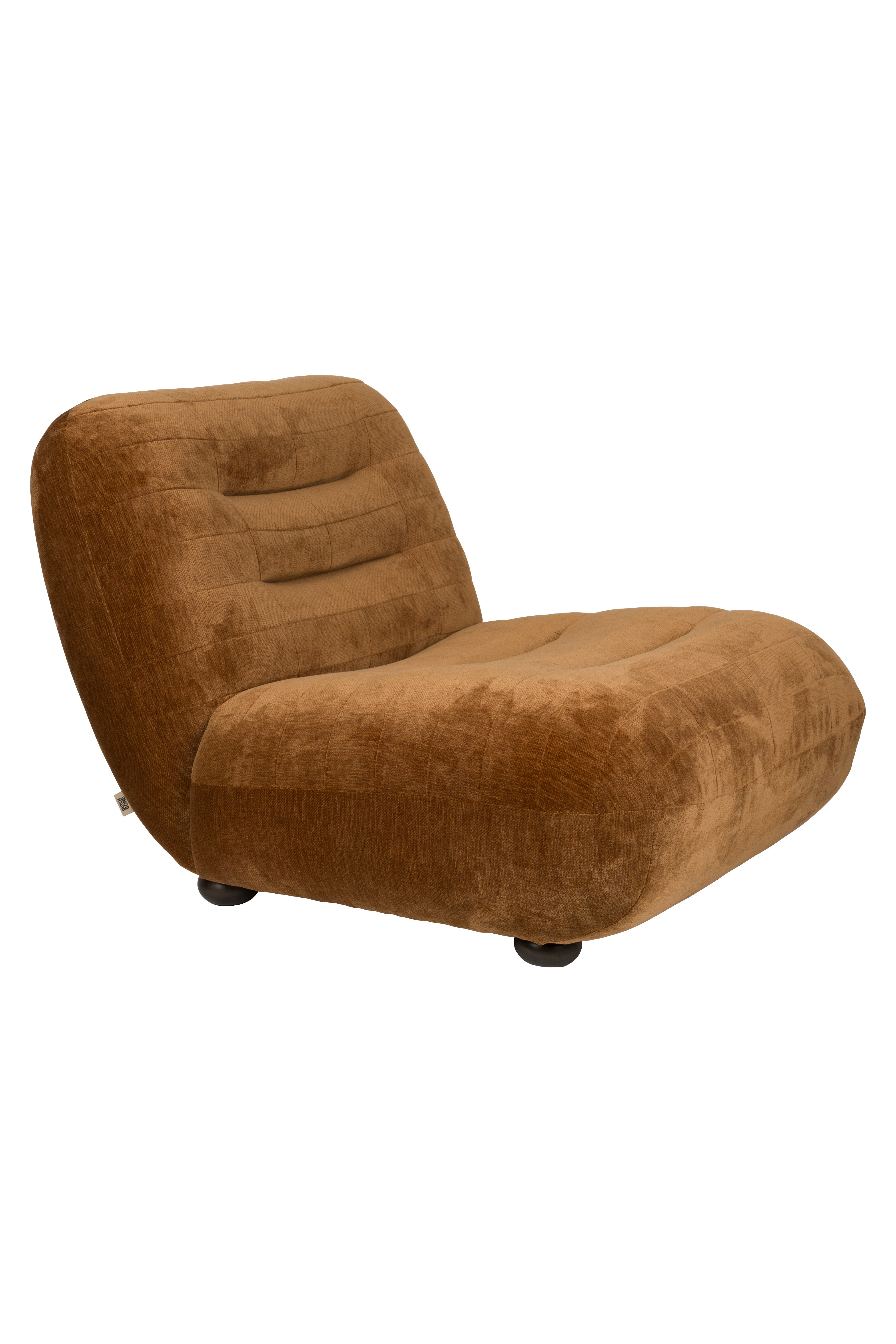 Lounge Chair Wyatt Velours Cognac