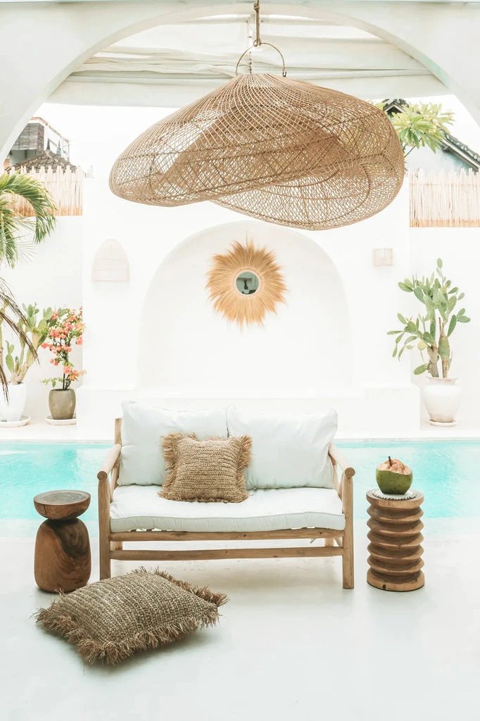 De Raffia Kussenhoes - Vierkant - Naturel - 40x40 by Bazar Bizar Antwerp