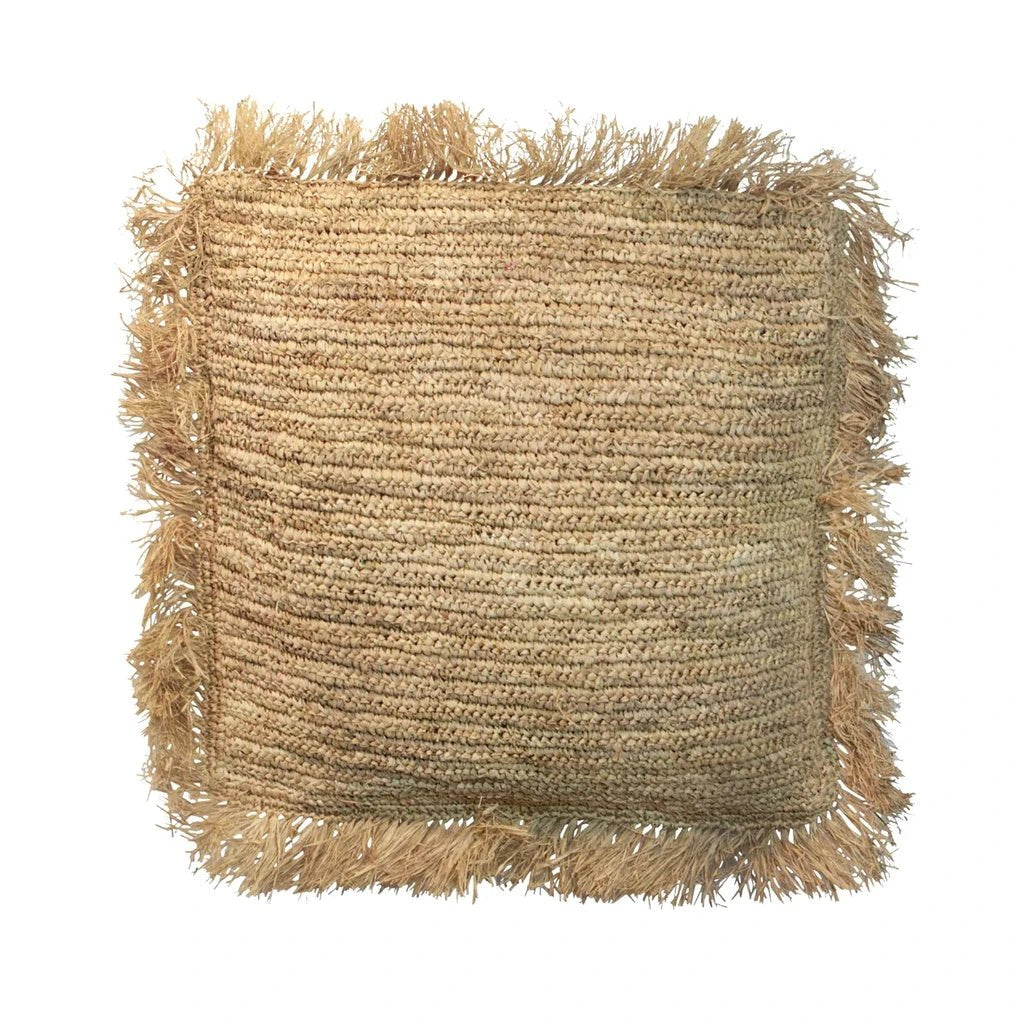 De Raffia Kussenhoes - Vierkant - Naturel - 60x60 by Bazar Bizar Antwerp