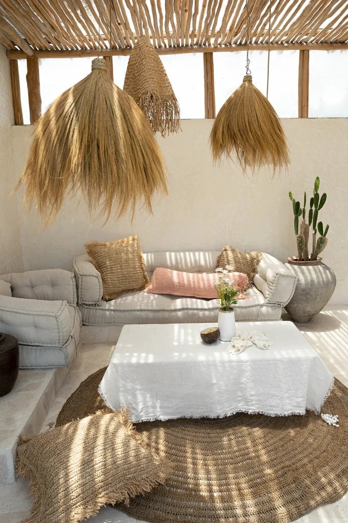 De Raffia Kussenhoes - Vierkant - Naturel - 60x60 by Bazar Bizar Antwerp