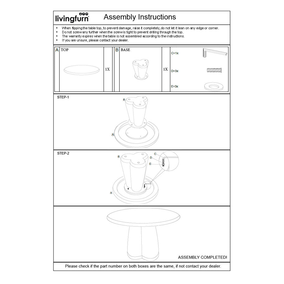 Eettafel Brix Clubs Sandy 130cm - depauwwonen
