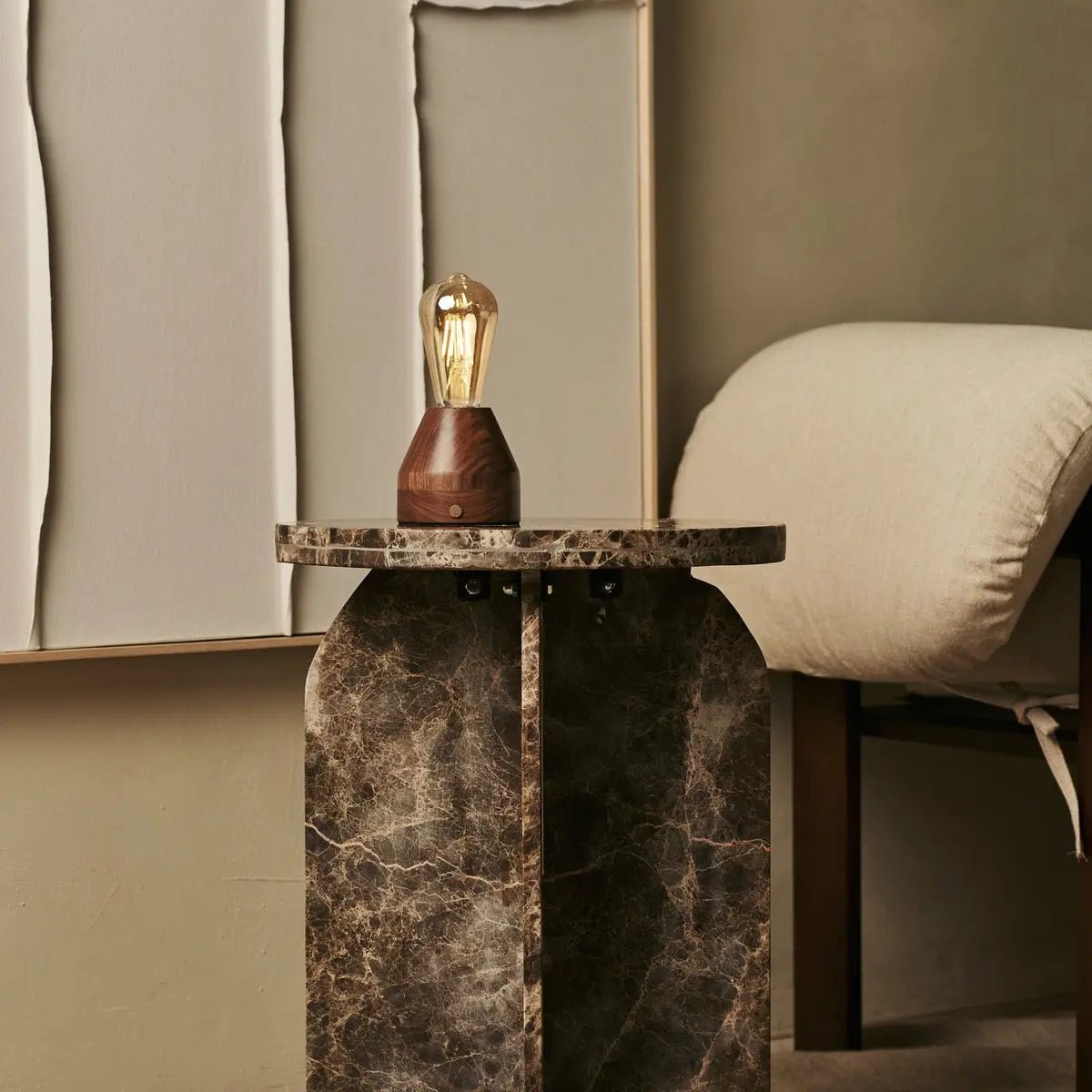 Tafellamp oplaadbaar Zavi Walnaut