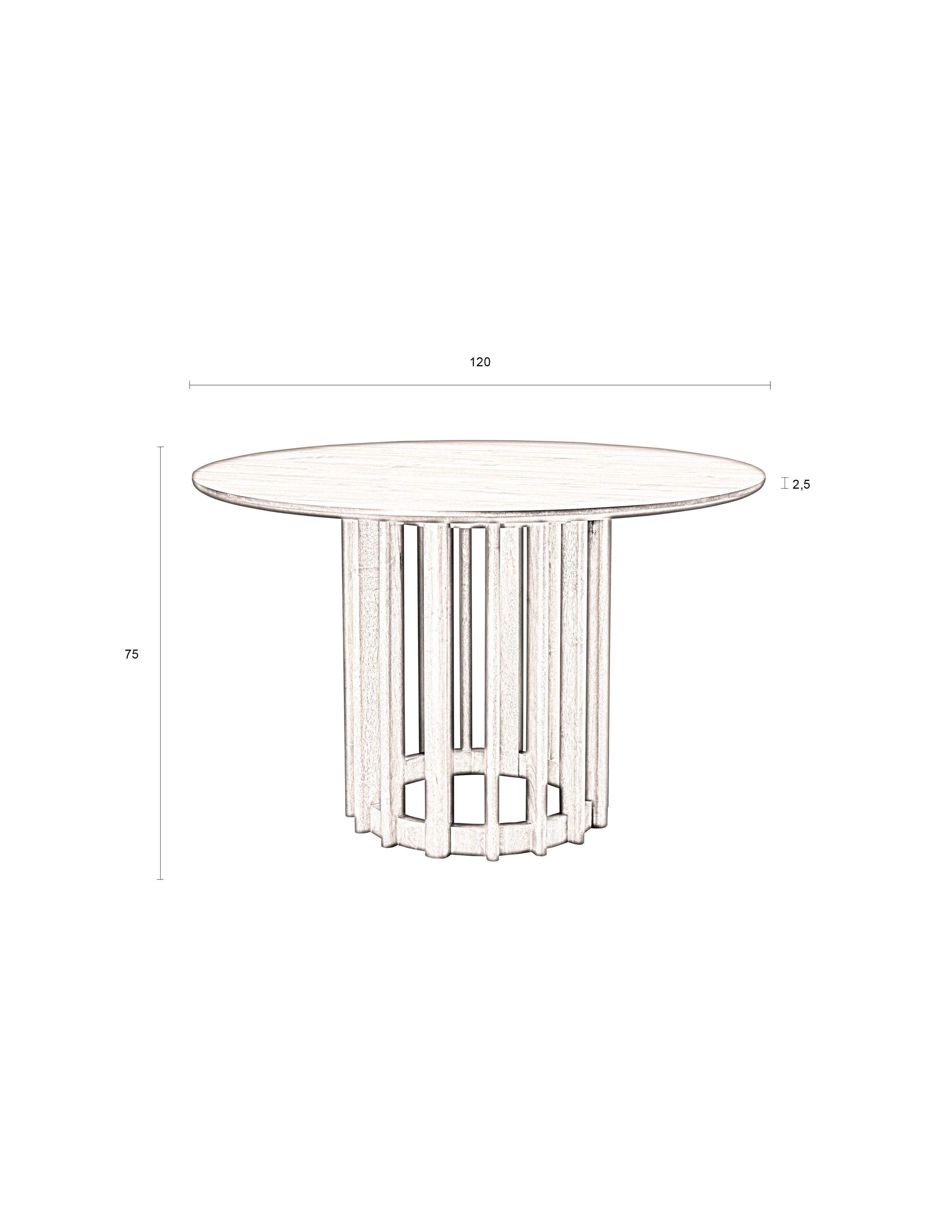 Eetafel Barlet 120' Walnut by Dutchbone