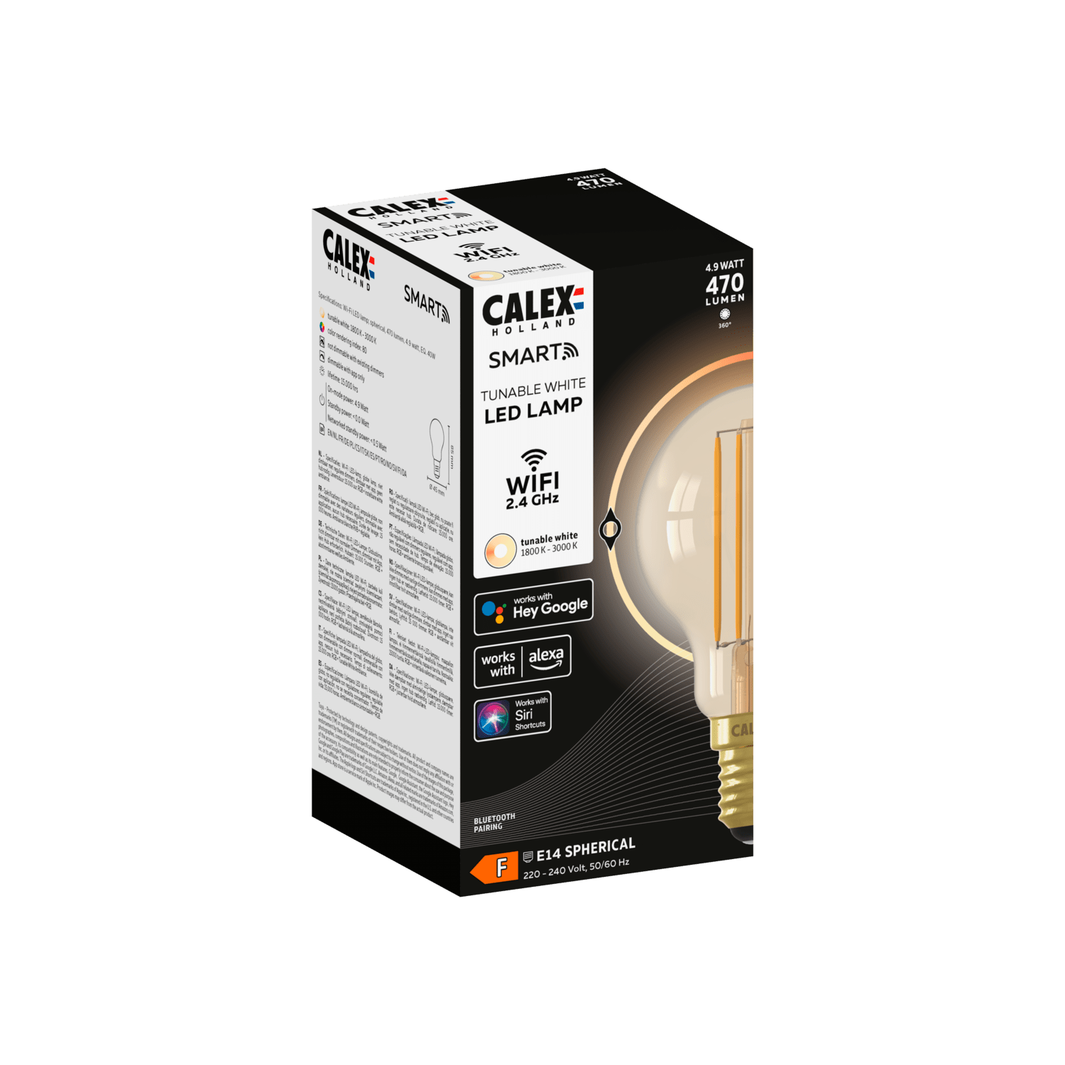 Smart LED Filament Lamp - E14 - Bal P45 - Goud by Calex
