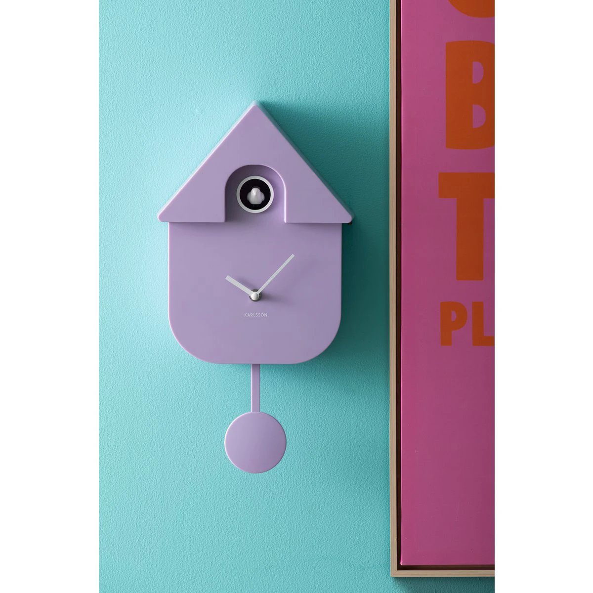 Wandklok Moderne Koekoek Paars by Karlsson