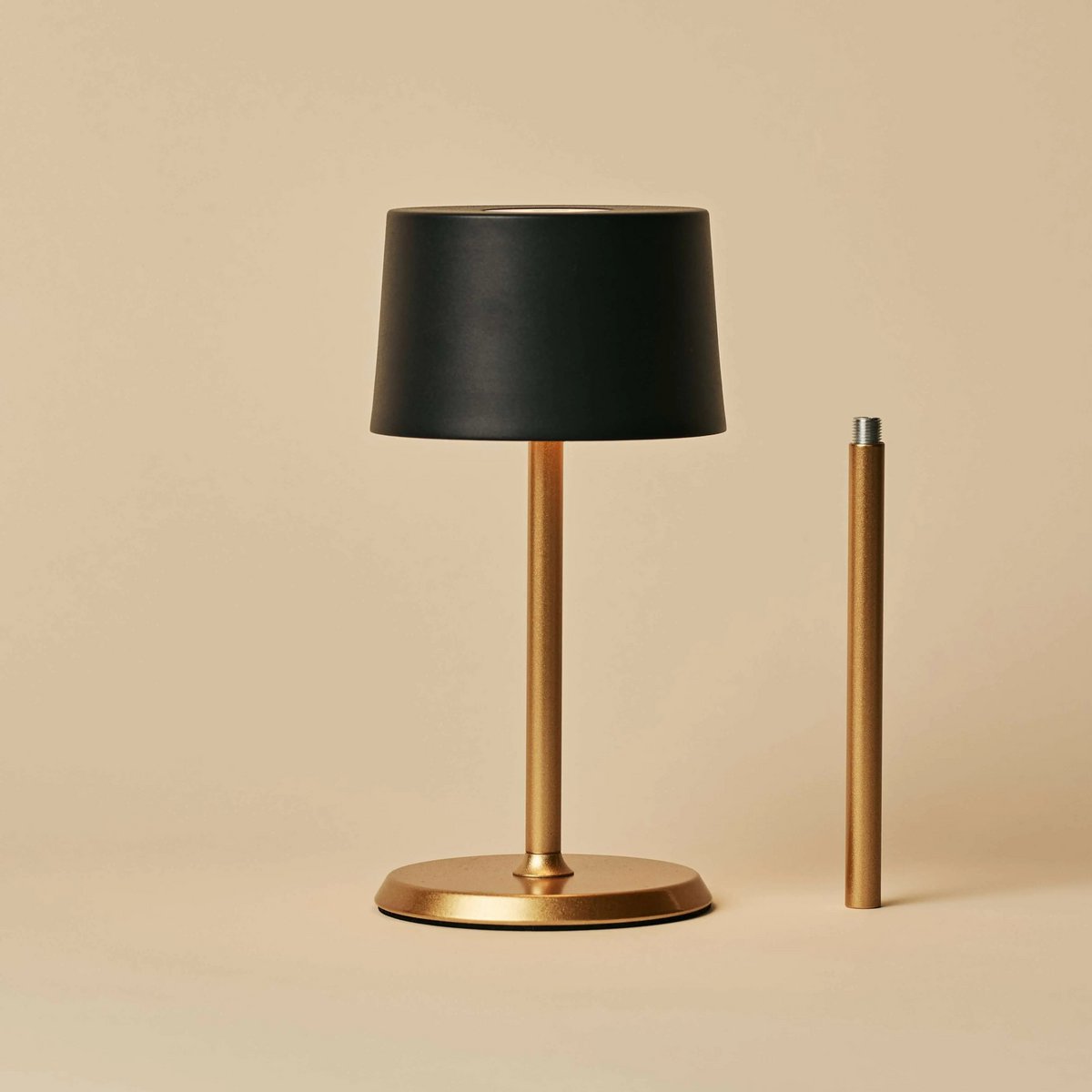 Tafellamp oplaadbaar David Zwart & Goud 2 op 1 met verstelbare hoogte