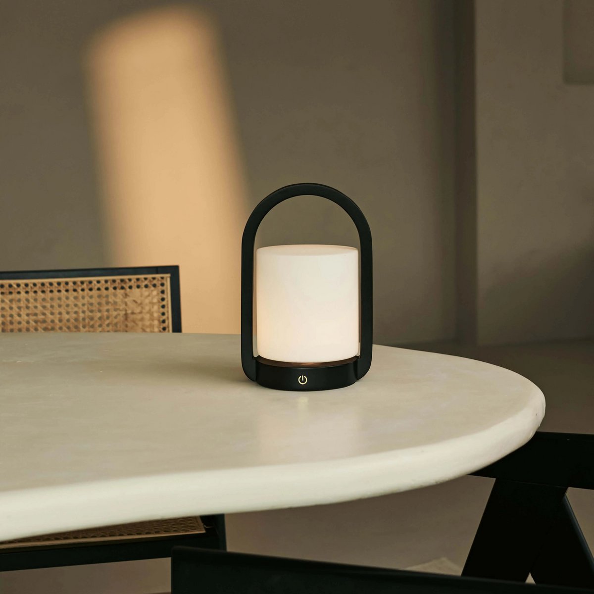 Tafellamp oplaadbaar George donkerbruin hout