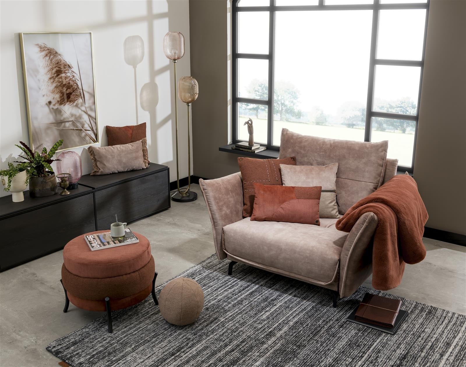 Poef Macaron Koper - depauwwonen