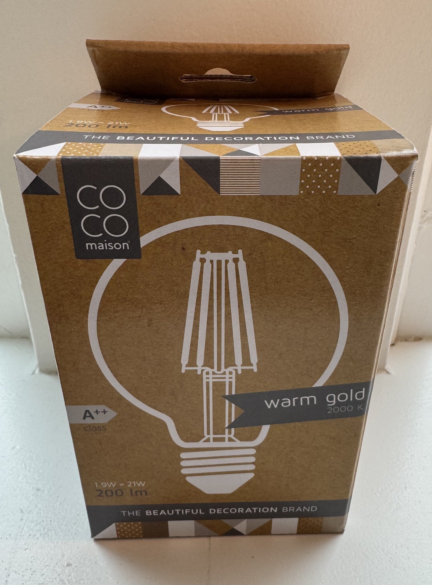 LED filament lamp - Bol Ø9,5 - E27- 1.9W - warm gold - depauwwonen