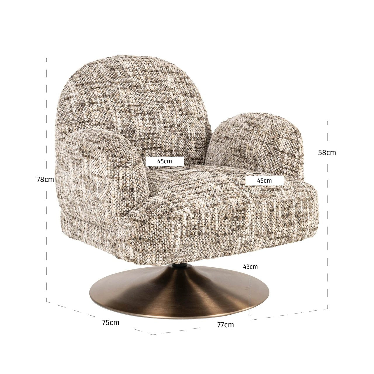 Fauteuil Kagney bruin omara draaibaar by Richmond Interiors