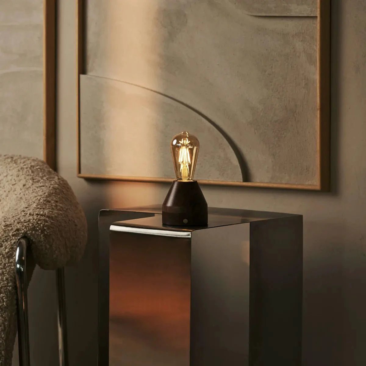 Tafellamp oplaadbaar Zavi Walnaut by Tavellio - Amsterdam