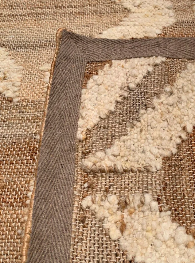 Vloerkleed jute en natuurlijke Nieuw-Zeelandse wol - in 3 maten by Rocaflor