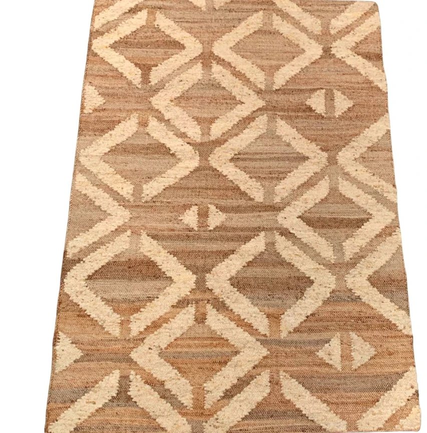 Vloerkleed jute en natuurlijke Nieuw-Zeelandse wol - in 3 maten by Rocaflor