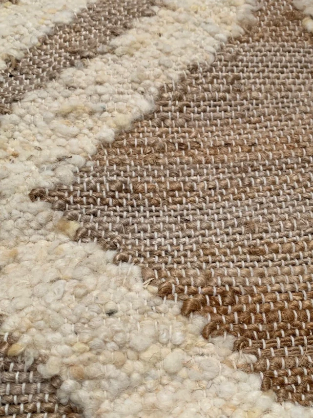 Vloerkleed jute en natuurlijke Nieuw-Zeelandse wol - in 3 maten by Rocaflor