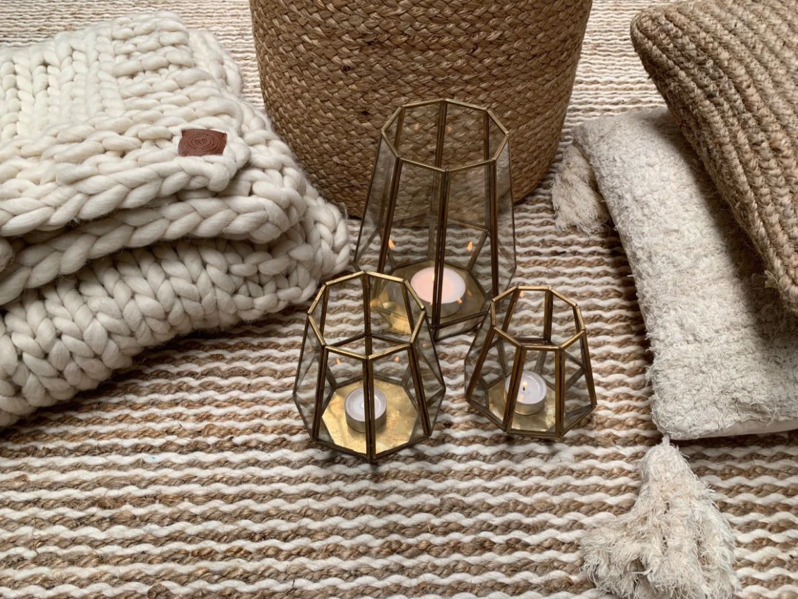 Vloerkleed jute ecru en naturel - in 2 maten by Rocaflor