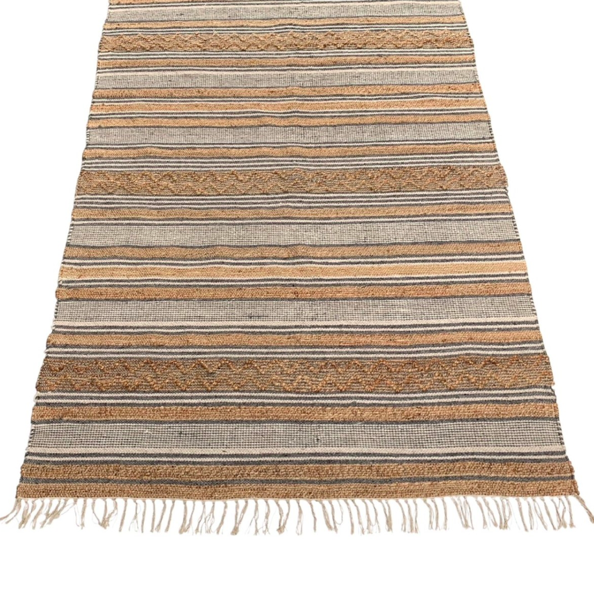 Vloerkleed Naturel Jute Wol Grijs - in 3 maten by Rocaflor