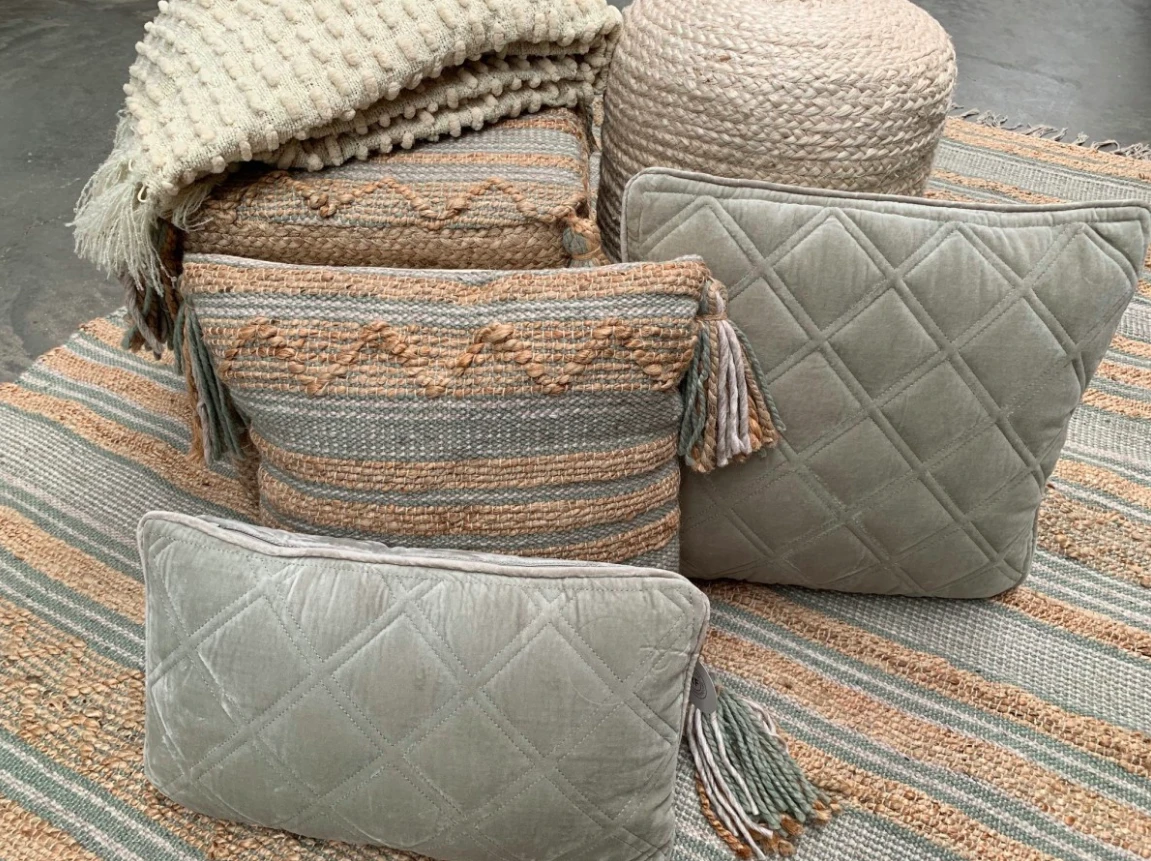 Vloerkleed Naturel Jute Wol sage - in 2 maten by Rocaflor