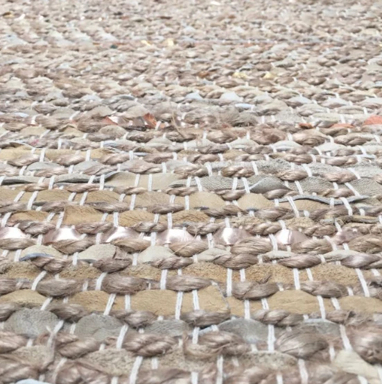 Gangloper recycled leer & jute - beige by Rocaflor