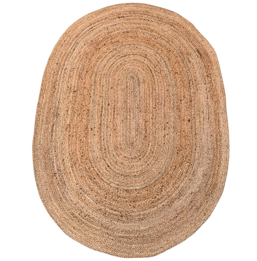 Ovaal vloerkleed gevlochten jute Naturel in 4 maten - depauwwonen