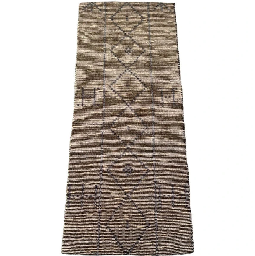 Gangloper zeegras met gewoven zwart katoen - in 2 maten by Rocaflor