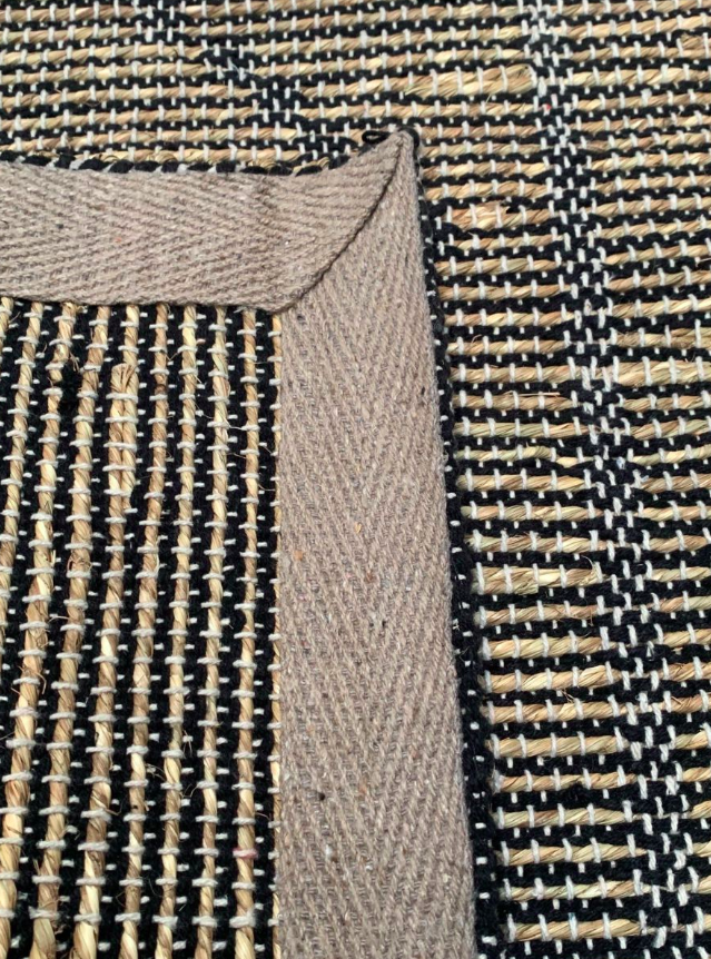 Gangloper zeegras met gewoven zwart katoen - in 2 maten - depauwwonen
