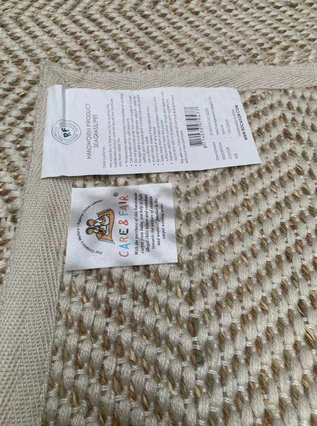 Gangloper zeegras naturel en creme 80x200 - depauwwonen