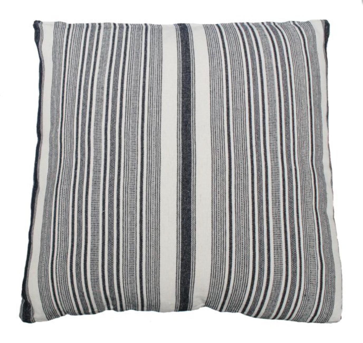 Kussen Streep Donker blauw/Ecru 50x50cm - depauwwonen