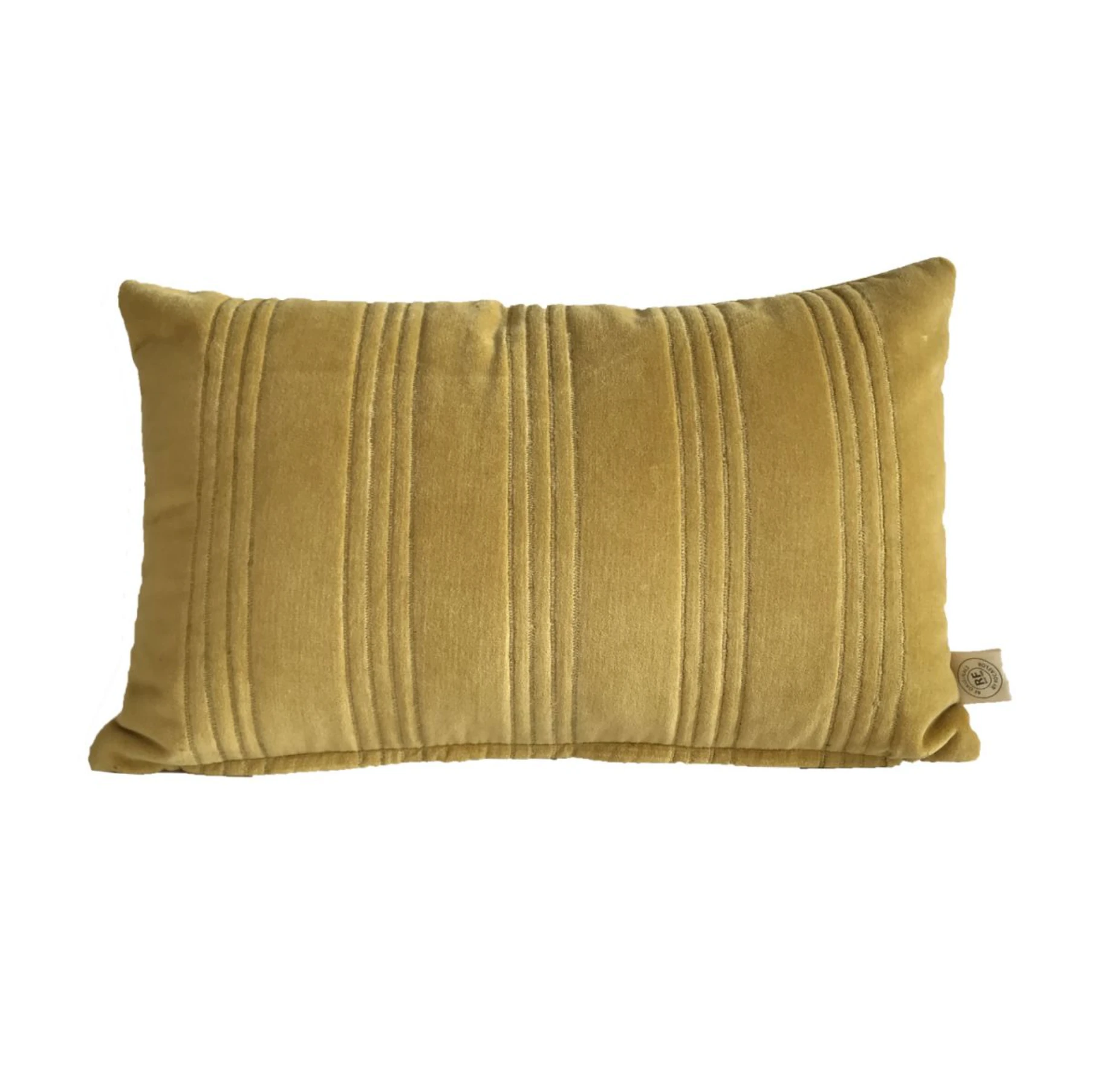 Kussen Velours Oker met Gouden stiksel 50x30cm by Rocaflor